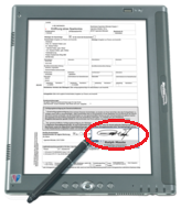Document Handwritten Digital Signature Capture on a Tablet
